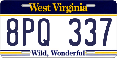 WV license plate 8PQ337