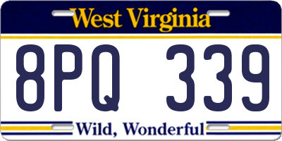 WV license plate 8PQ339