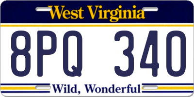 WV license plate 8PQ340