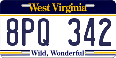 WV license plate 8PQ342