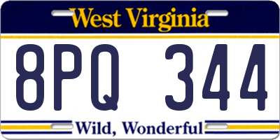 WV license plate 8PQ344