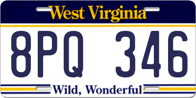 WV license plate 8PQ346
