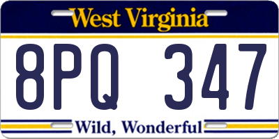 WV license plate 8PQ347
