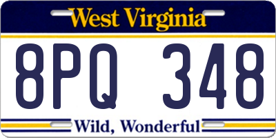 WV license plate 8PQ348