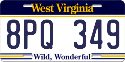 WV license plate 8PQ349