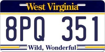 WV license plate 8PQ351