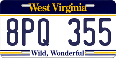 WV license plate 8PQ355