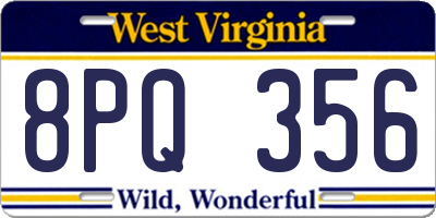 WV license plate 8PQ356