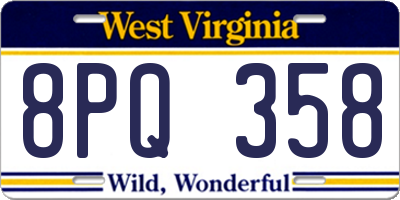 WV license plate 8PQ358