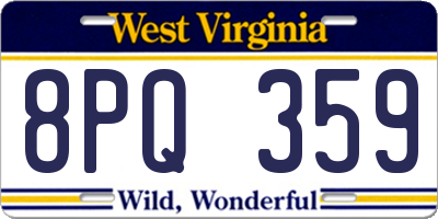 WV license plate 8PQ359