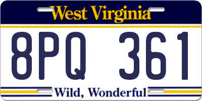 WV license plate 8PQ361