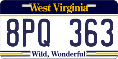 WV license plate 8PQ363