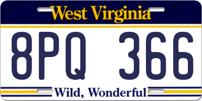 WV license plate 8PQ366