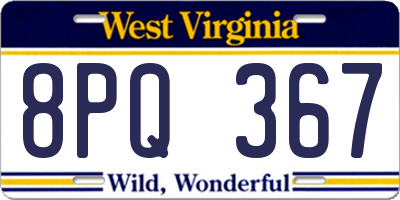 WV license plate 8PQ367