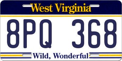 WV license plate 8PQ368