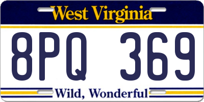 WV license plate 8PQ369