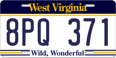 WV license plate 8PQ371