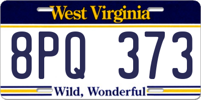 WV license plate 8PQ373