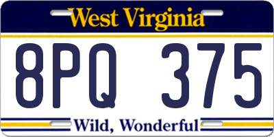 WV license plate 8PQ375
