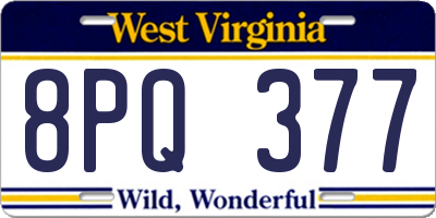 WV license plate 8PQ377
