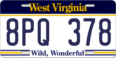 WV license plate 8PQ378