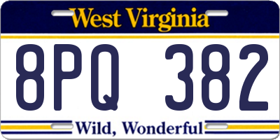 WV license plate 8PQ382