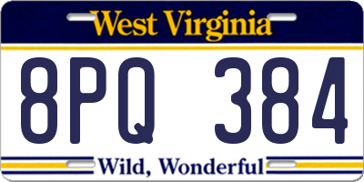 WV license plate 8PQ384