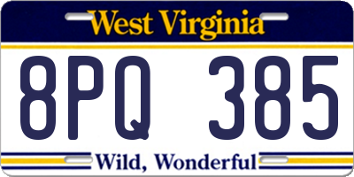 WV license plate 8PQ385