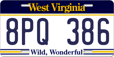 WV license plate 8PQ386