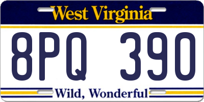 WV license plate 8PQ390