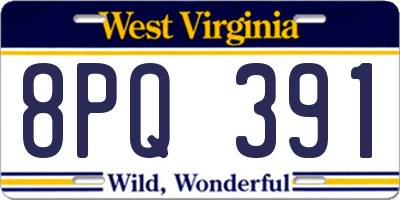 WV license plate 8PQ391