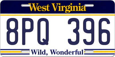 WV license plate 8PQ396