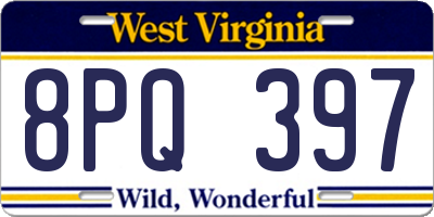 WV license plate 8PQ397