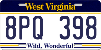 WV license plate 8PQ398