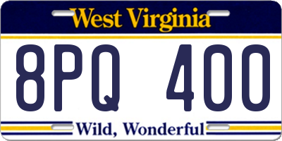 WV license plate 8PQ400