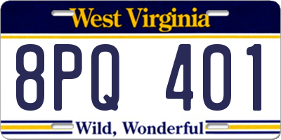 WV license plate 8PQ401