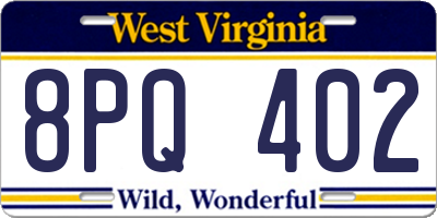 WV license plate 8PQ402