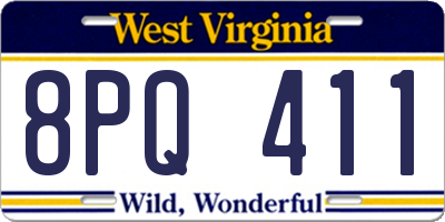WV license plate 8PQ411