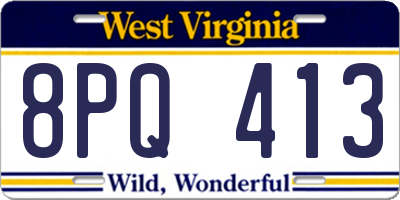 WV license plate 8PQ413