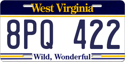 WV license plate 8PQ422