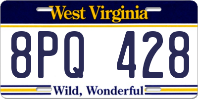 WV license plate 8PQ428