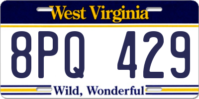 WV license plate 8PQ429