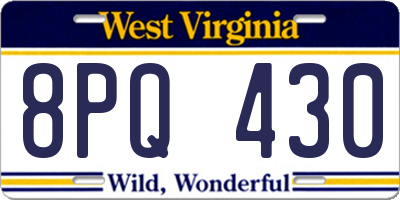 WV license plate 8PQ430