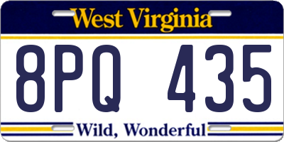 WV license plate 8PQ435