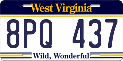 WV license plate 8PQ437