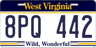 WV license plate 8PQ442