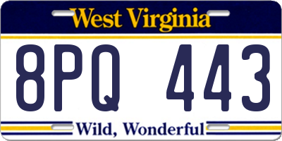 WV license plate 8PQ443