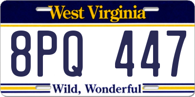 WV license plate 8PQ447