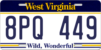 WV license plate 8PQ449
