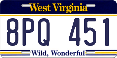 WV license plate 8PQ451